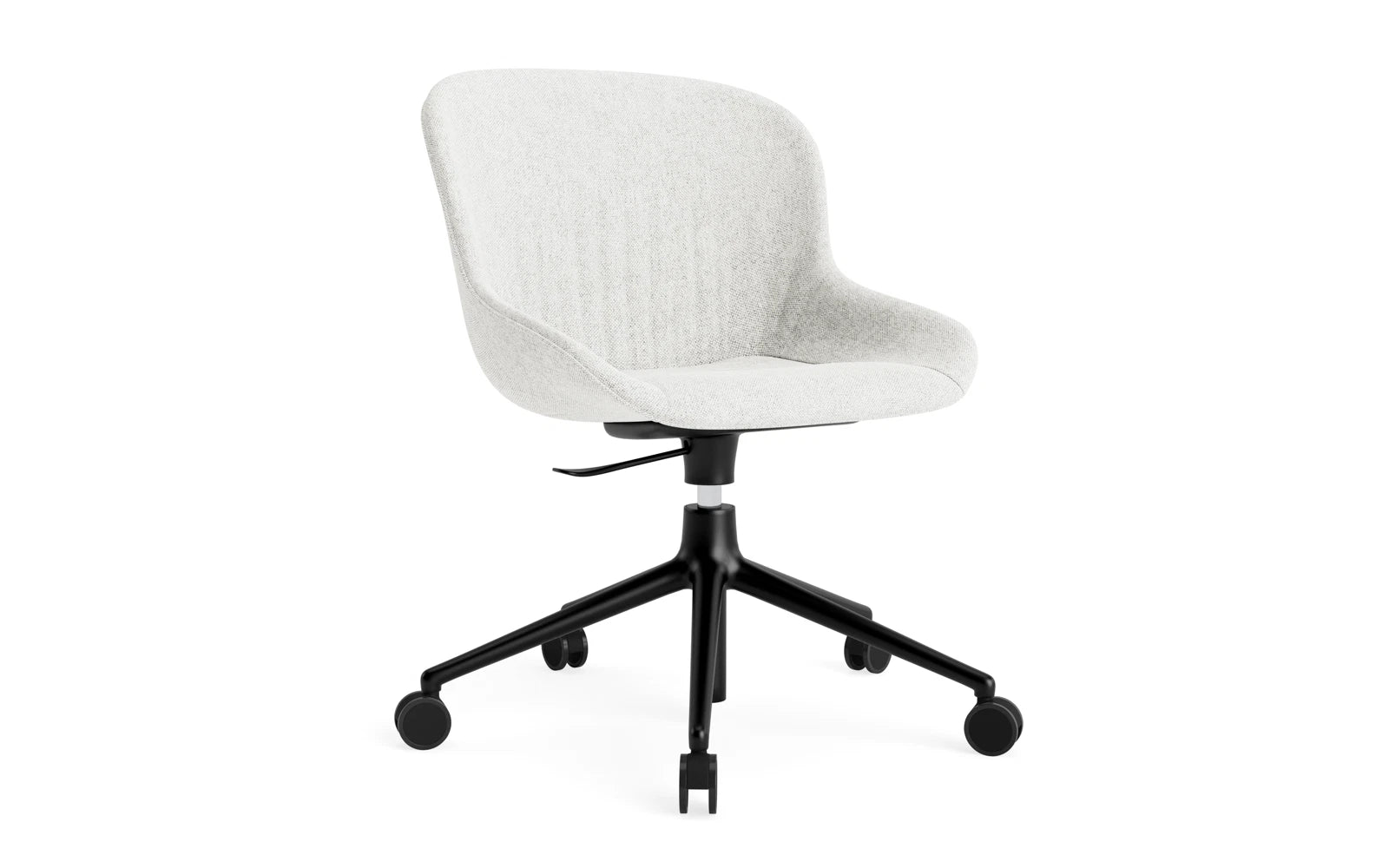 Hyg Comfort swivel armchair with 5 rollers gas lift upholstered Schwartz Alu Hallingdal