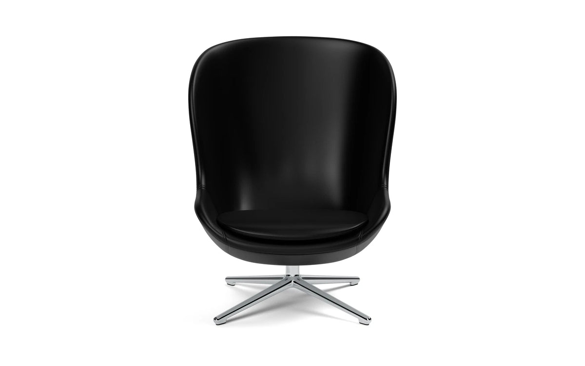 Hyg Lounge-Sessel Hoch mit Drehgestell Aluminium Ultra Leder in Ultra 41599 präsentiert im Onlineshop von KAQTU Design AG. Drehsessel ist von Normann Copenhagen