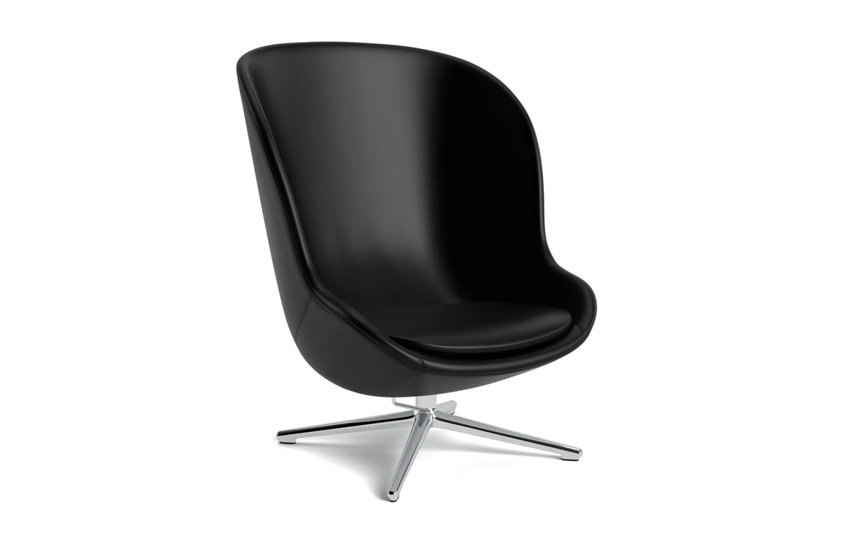 Hyg Lounge-Sessel Hoch mit Drehgestell und Kippfunktion, Aluminium, Ultra Leder in Ultra 41599 präsentiert im Onlineshop von KAQTU Design AG. Drehsessel ist von Normann Copenhagen