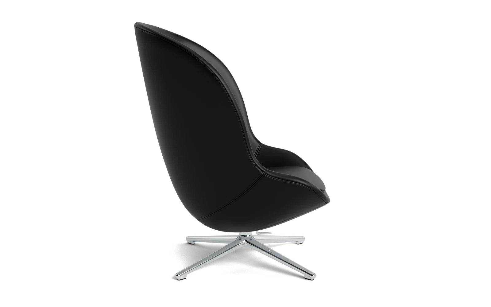 Hyg Lounge-Sessel Hoch mit Drehgestell und Kippfunktion, Aluminium, Ultra Leder in Ultra 41599 präsentiert im Onlineshop von KAQTU Design AG. Sessel ist von Normann Copenhagen