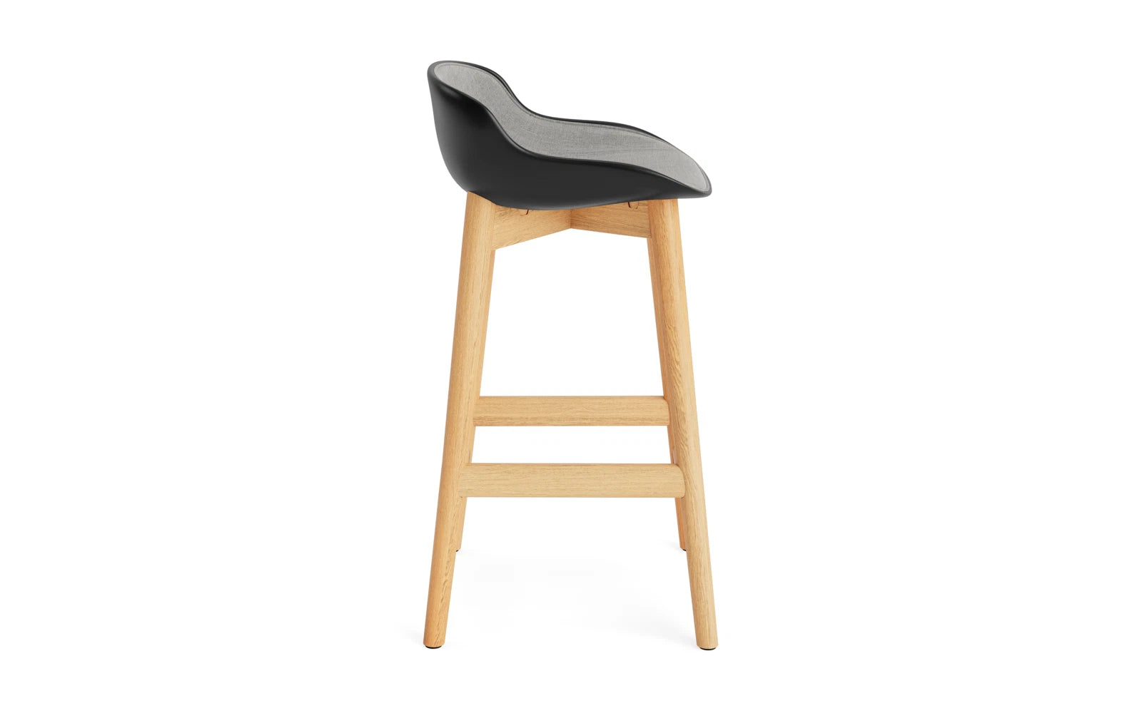 Hyg Barhocker 65 cm Polster Eiche Schwartz/Remix in Remix 133 präsentiert im Onlineshop von KAQTU Design AG. Barstuhl ist von Normann Copenhagen