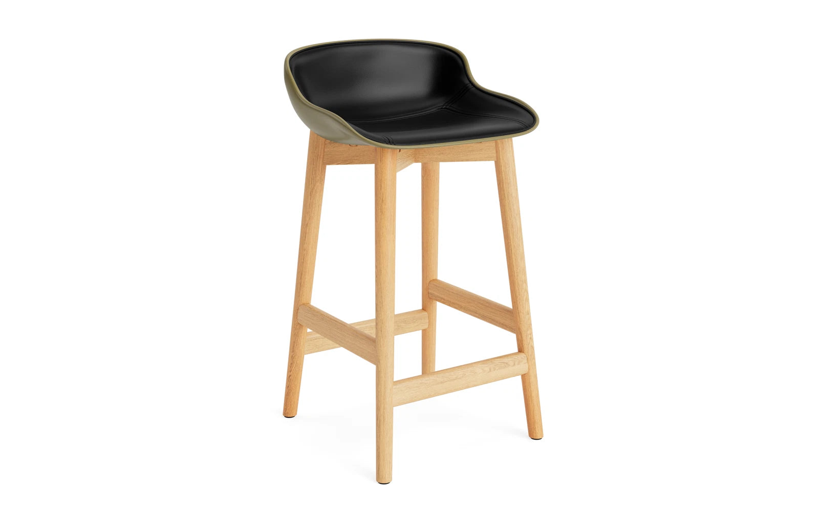 Hyg Barhocker 65 cm Polster Eiche Olive/Ultra in Ultra 41599 präsentiert im Onlineshop von KAQTU Design AG. Barstuhl ist von Normann Copenhagen
