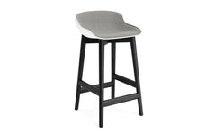 Sgabello da bar Hyg 65 cm rivestito in rovere bianco e nero
