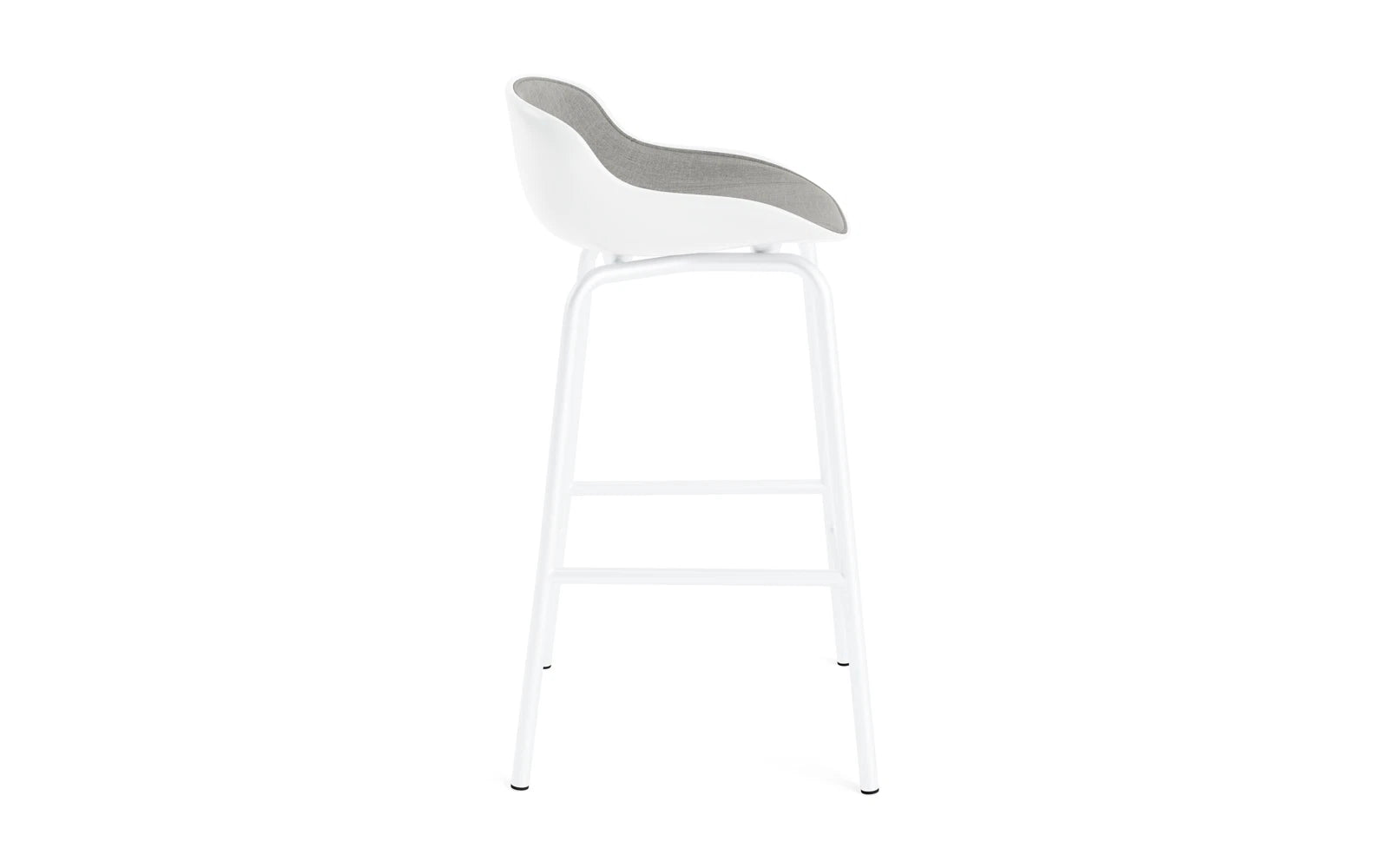 Hyg Barhocker 65 cm Frontpolster Weiss Stahl Weiss/Remix in Remix 133 präsentiert im Onlineshop von KAQTU Design AG. Barstuhl ist von Normann Copenhagen