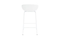 Hyg bar stool 65 cm front cushion white & white steel