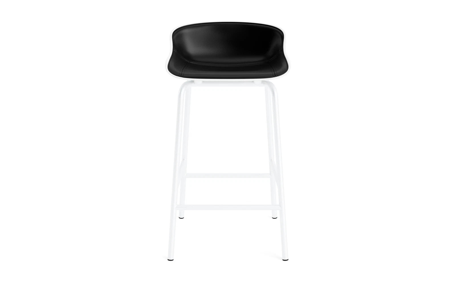 Hyg Barhocker 65 cm Frontpolster Weiss Stahl Weiss/Ultra in Ultra 41599 präsentiert im Onlineshop von KAQTU Design AG. Barstuhl ist von Normann Copenhagen