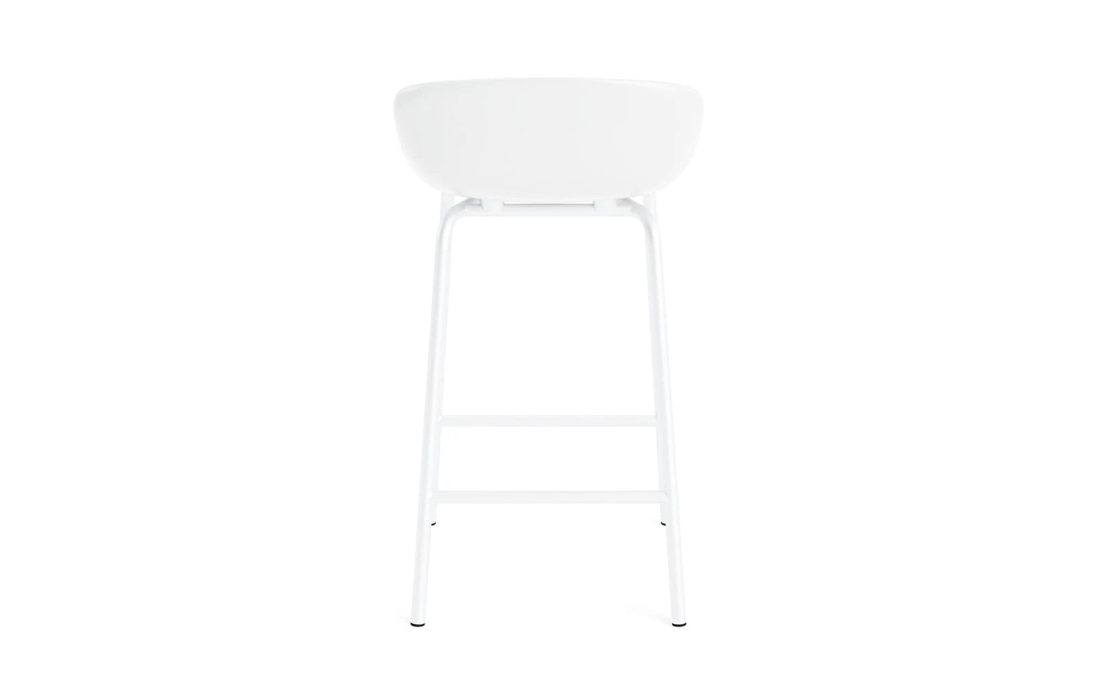 Hyg Barhocker 65 cm Frontpolster Weiss Stahl Weiss/Ultra in Ultra 41599 präsentiert im Onlineshop von KAQTU Design AG. Barstuhl ist von Normann Copenhagen