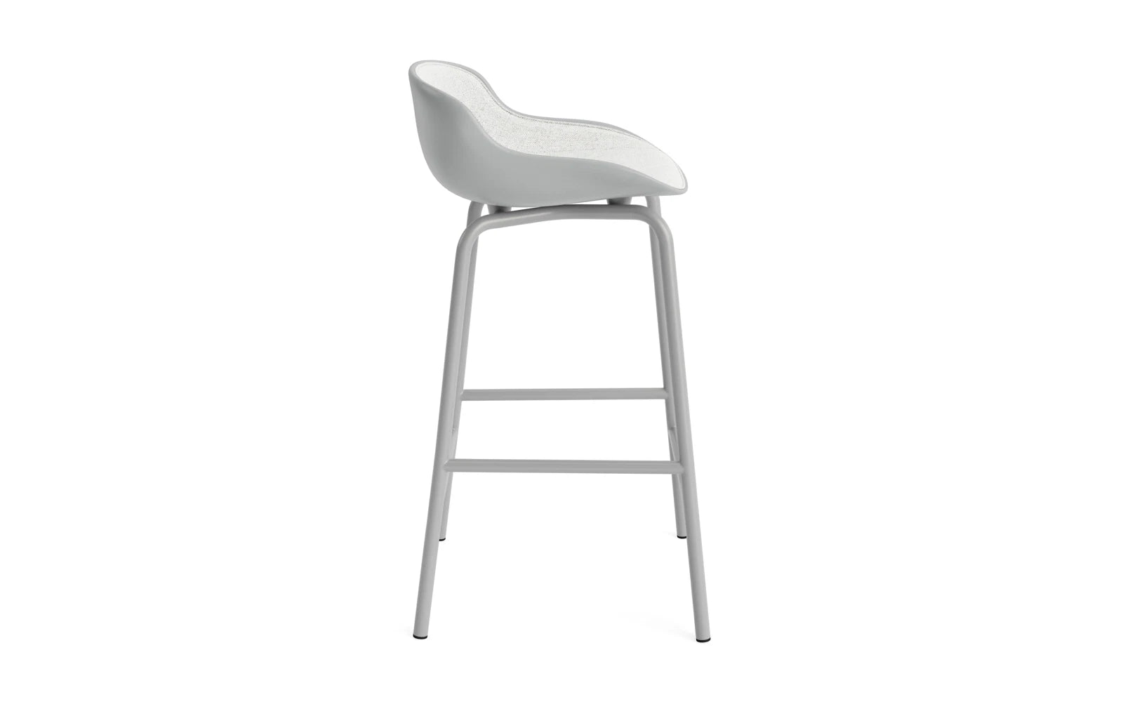 Hyg Barhocker 65 cm Frontpolster Grau Stahl Grau/Hallingdal in Hallingdal 110 präsentiert im Onlineshop von KAQTU Design AG. Barstuhl ist von Normann Copenhagen