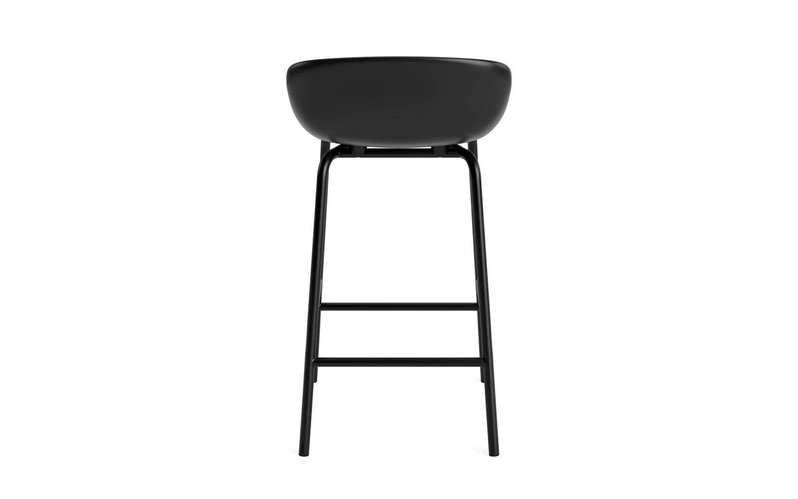 Hyg Barhocker 65 cm Frontpolster Schwartz Stahl Schwartz/Ultra in Ultra 41599 präsentiert im Onlineshop von KAQTU Design AG. Barstuhl ist von Normann Copenhagen