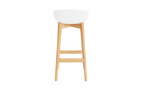 Tabouret de bar Hyg 75 cm coussin avant blanc & chêne