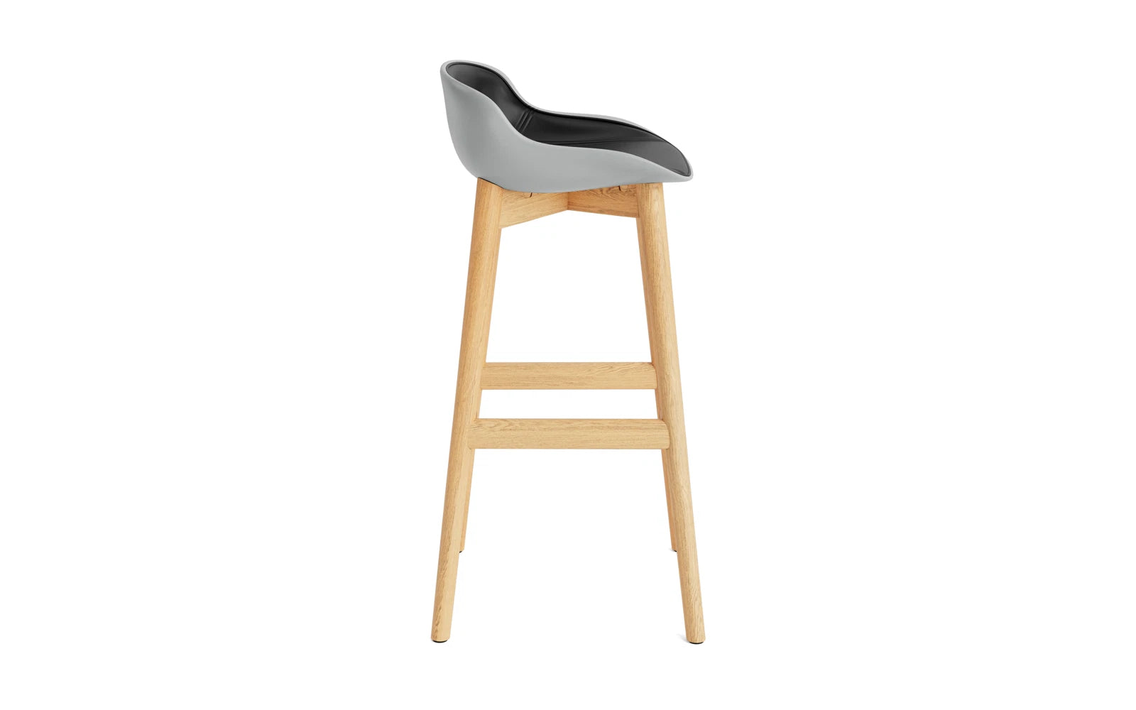 Hyg Barhocker 75 cm Polster Eiche Grau/Ultra in Ultra 41599 präsentiert im Onlineshop von KAQTU Design AG. Barstuhl ist von Normann Copenhagen