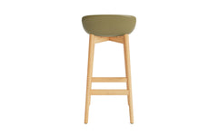 Tabouret de bar Hyg 75 cm tapissé olive & chêne