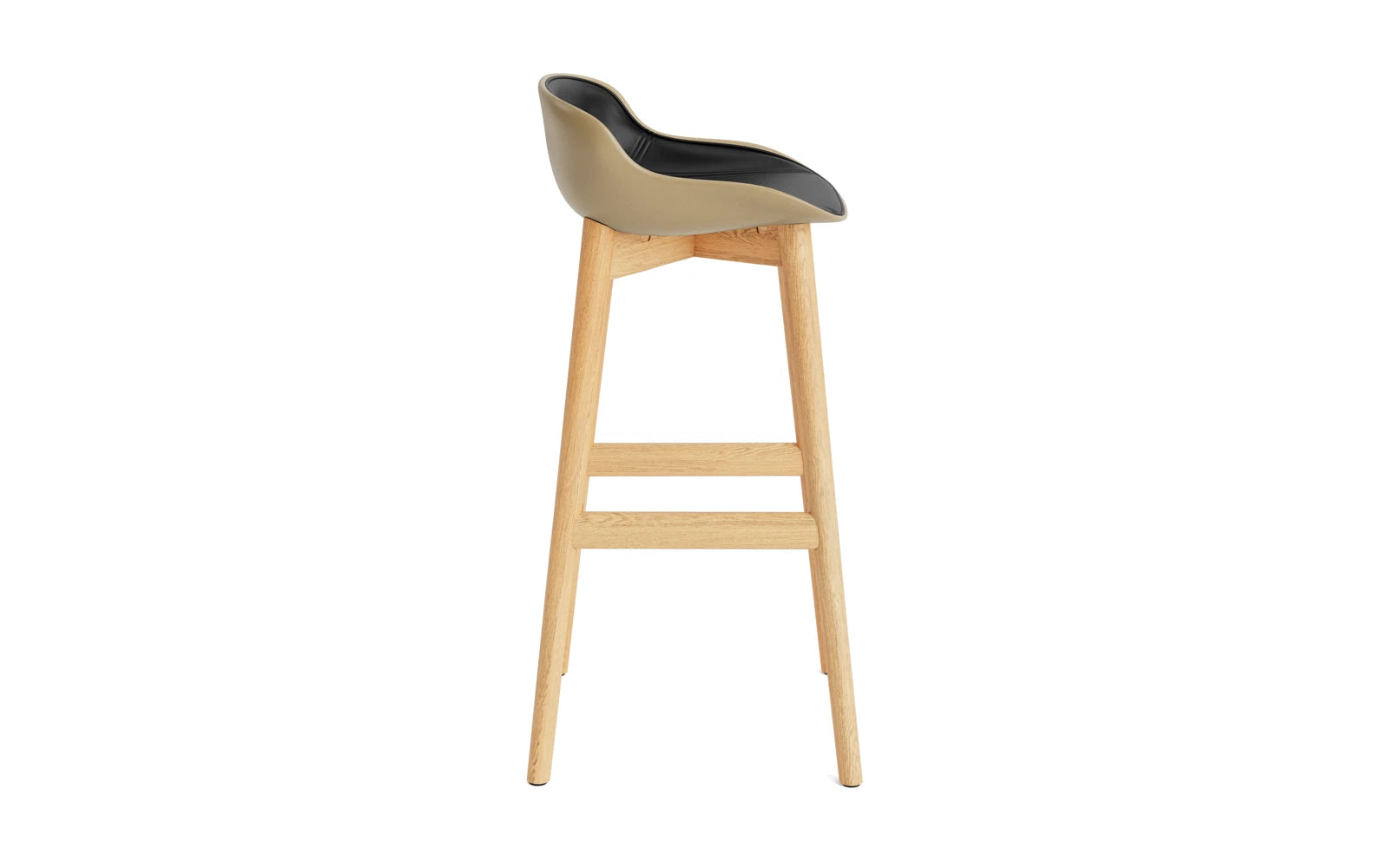 Hyg Barhocker 75 cm Polster Eiche Sand/Ultra in Ultra 41599 präsentiert im Onlineshop von KAQTU Design AG. Barstuhl ist von Normann Copenhagen