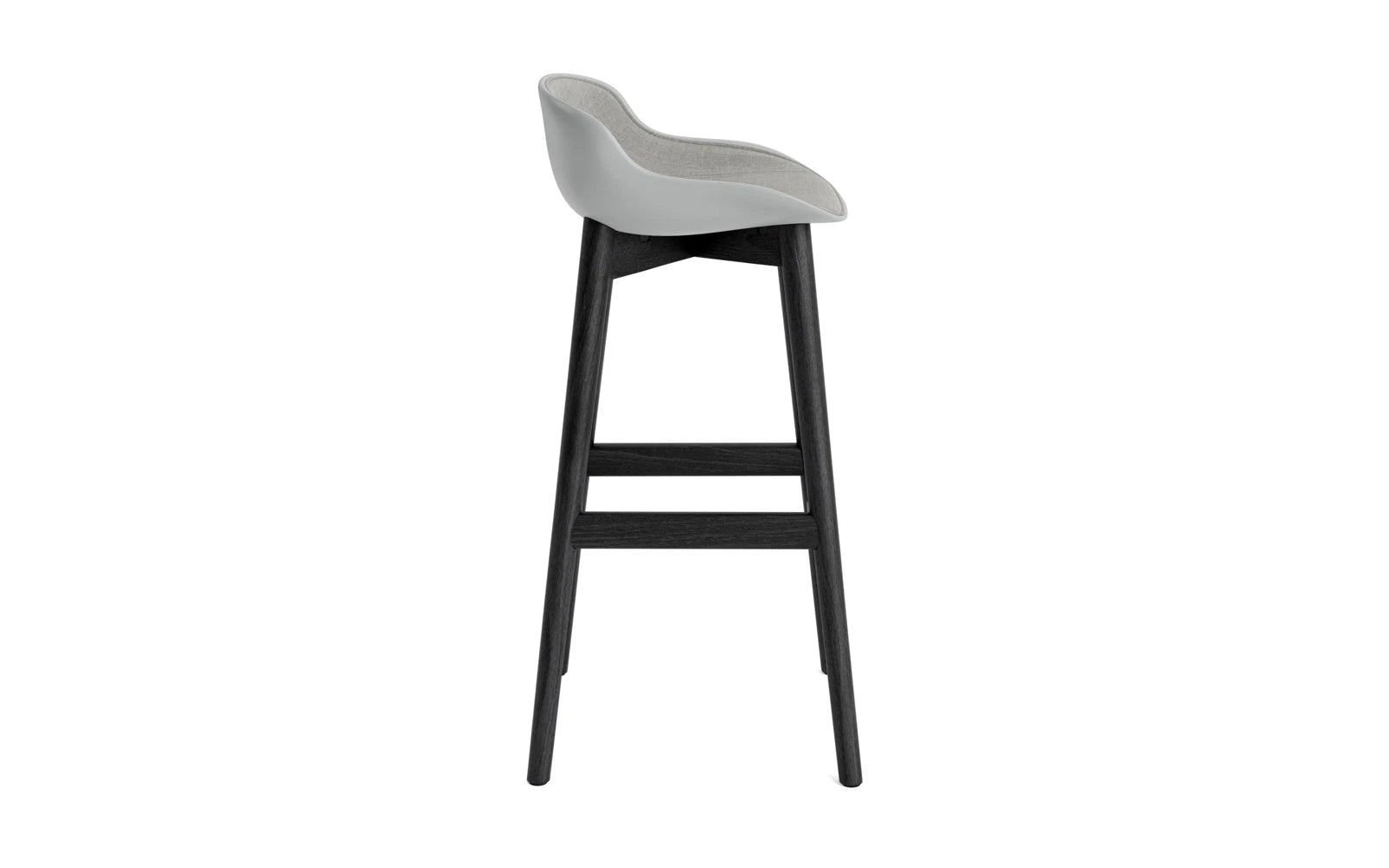Hyg Barhocker 75 cm Polster Schwarze Eiche Grau/Remix in Remix 133 präsentiert im Onlineshop von KAQTU Design AG. Barstuhl ist von Normann Copenhagen