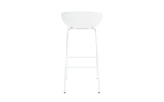 Tabouret de bar Hyg 75 cm coussin avant blanc et acier blanc