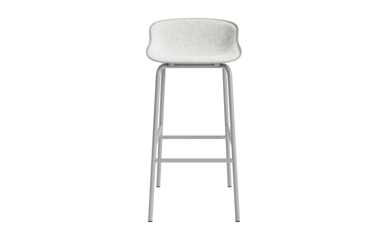 Hyg Barhocker 75 cm Frontpolster Grau Stahl Grau/Hallingdal in Hallingdal 110 präsentiert im Onlineshop von KAQTU Design AG. Barstuhl ist von Normann Copenhagen