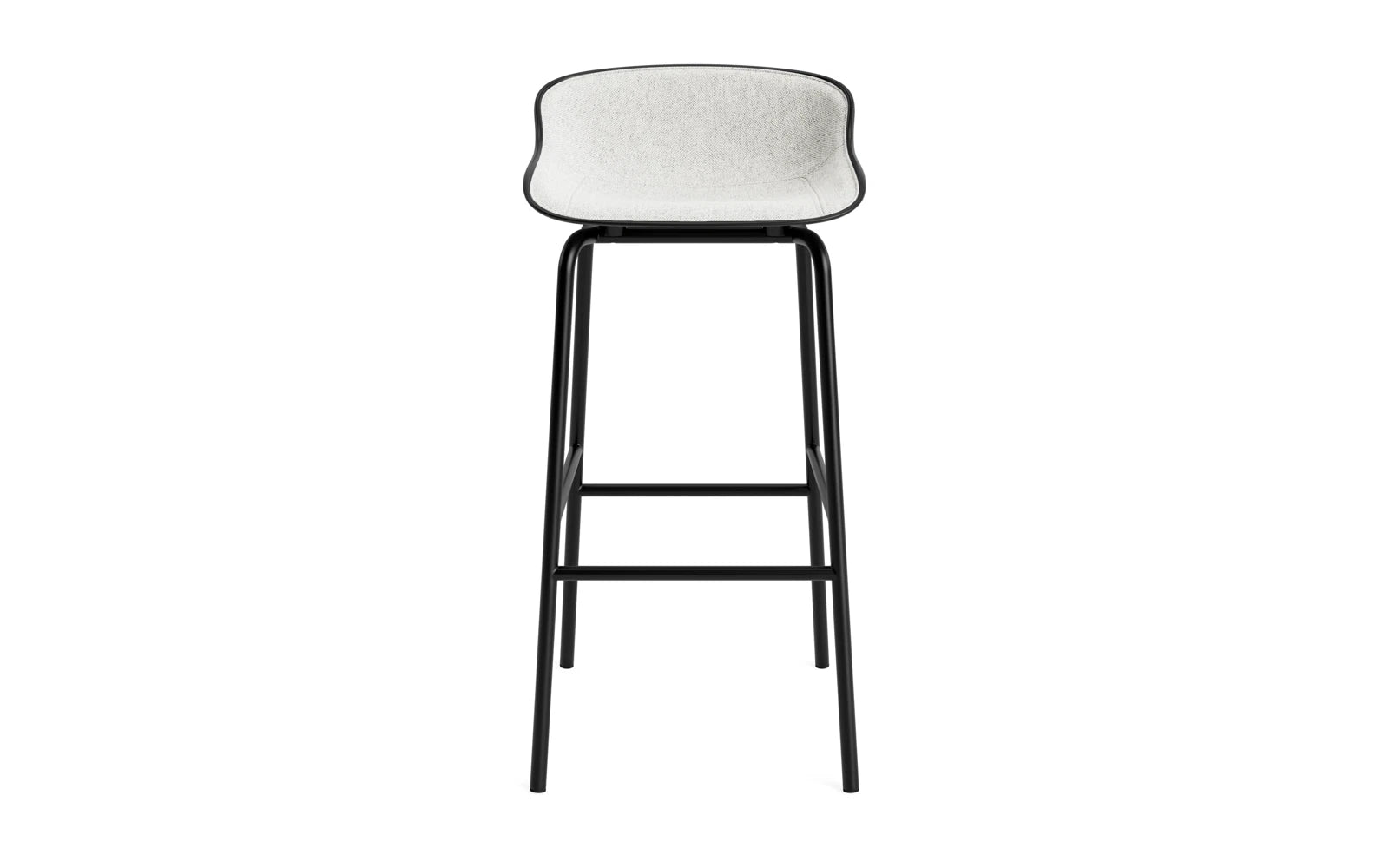 Hyg Barhocker 75 cm Frontpolster Schwartze Stahl Schwartz/Hallingdal in Hallingdal 110 präsentiert im Onlineshop von KAQTU Design AG. Barstuhl ist von Normann Copenhagen
