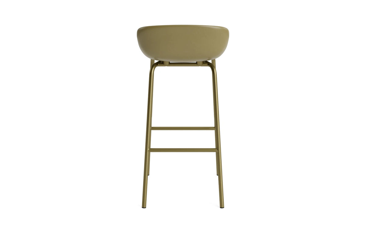 Hyg Barhocker 75 cm Frontpolster Stahl Olive/Remix in Remix 133 präsentiert im Onlineshop von KAQTU Design AG. Barhocker ist von Normann Copenhagen