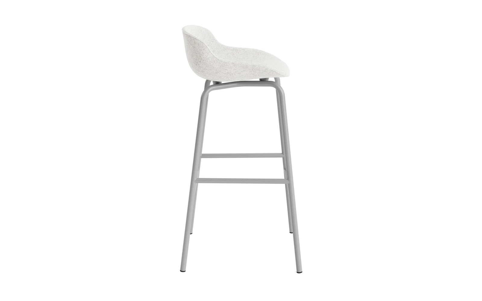 Hyg Barhocker 75 cm Vollpolster Stahl Grau/Hallingdal in Hallingdal 110 präsentiert im Onlineshop von KAQTU Design AG. Barstuhl ist von Normann Copenhagen