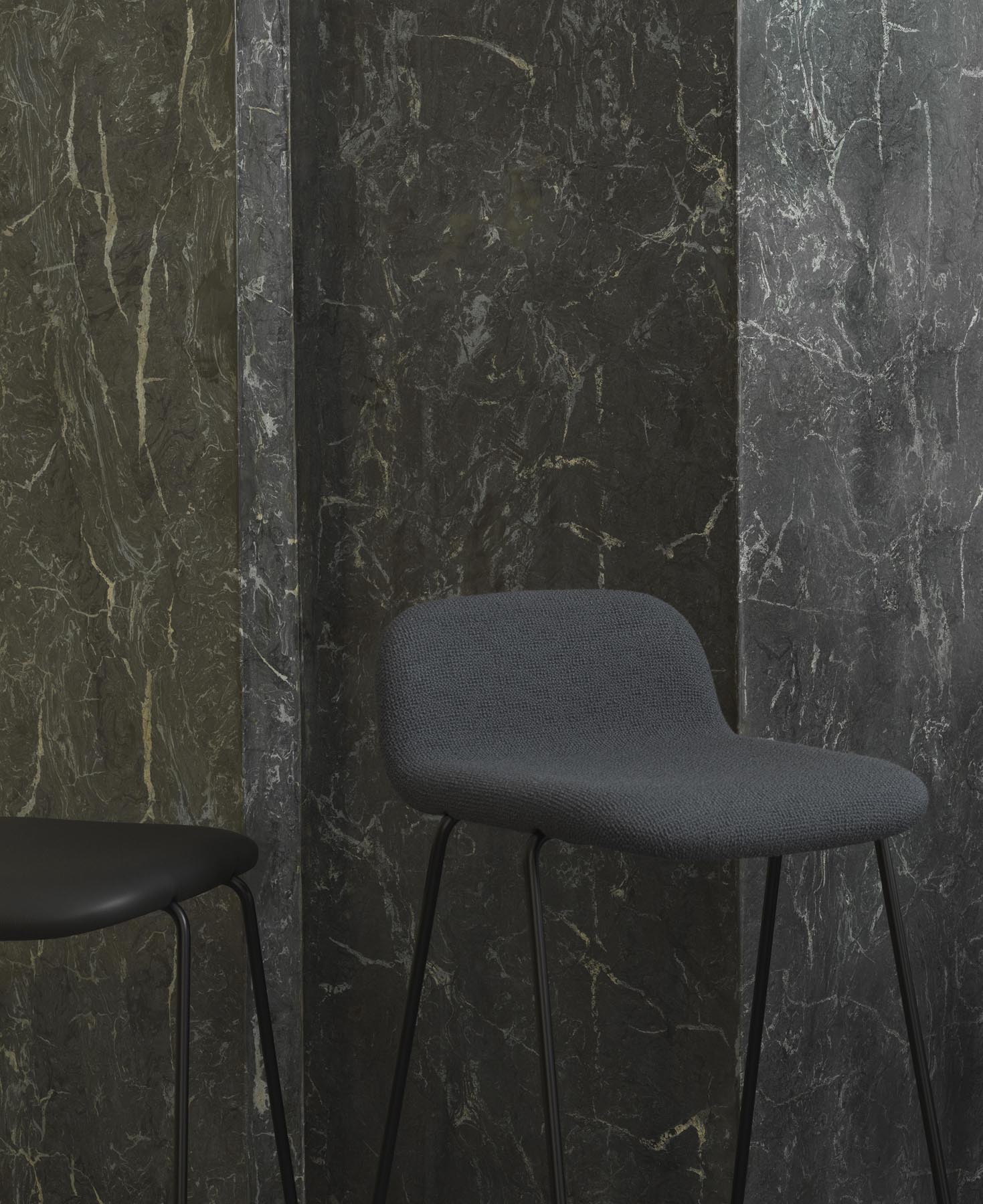 Just Barhocker 75 cm mit Lehne, gepolstert, Chrom/ Ultra in Ultra 41599 präsentiert im Onlineshop von KAQTU Design AG. Barstuhl ist von Normann Copenhagen
