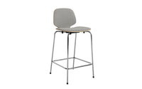 Sgabello da bar My Chair 65 cm con cuscino anteriore cromato e rovere