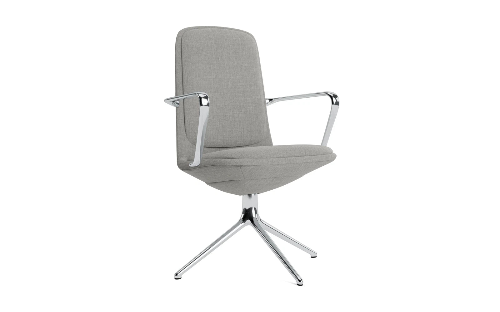 Off Armchair niedrig mit Drehgestell 4B aluminium mit kissen Remix in Remix 133 präsentiert im Onlineshop von KAQTU Design AG. Bürostuhl ist von Normann Copenhagen