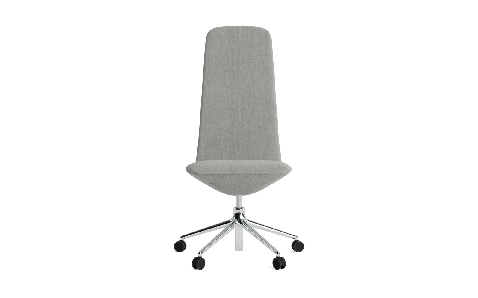Entdecken Sie den Off Chair Hoch von Normann Copenhagen – ein stilvoller Bürostuhl mit Drehgestell, Rollen und Gaslift für höchsten Komfort und modernes Design.