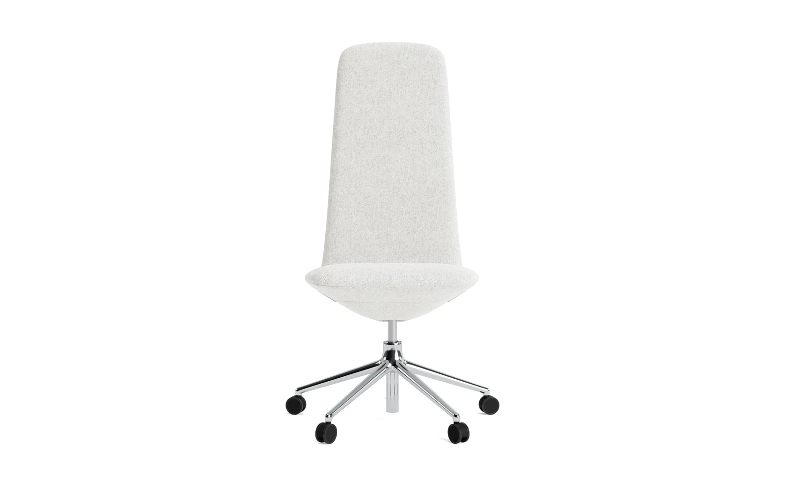 Entdecken Sie den Off Chair Hoch von Normann Copenhagen – ein stilvoller Bürostuhl mit Drehgestell, Rollen und Gaslift für höchsten Komfort und Funktionalität.