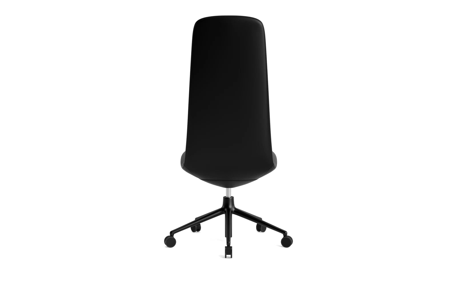 Entdecken Sie den Off Chair Hoch von Normann Copenhagen: Ein stilvoller Bürostuhl mit modernem Design, komfortabler Polsterung und praktischen Rollen.
