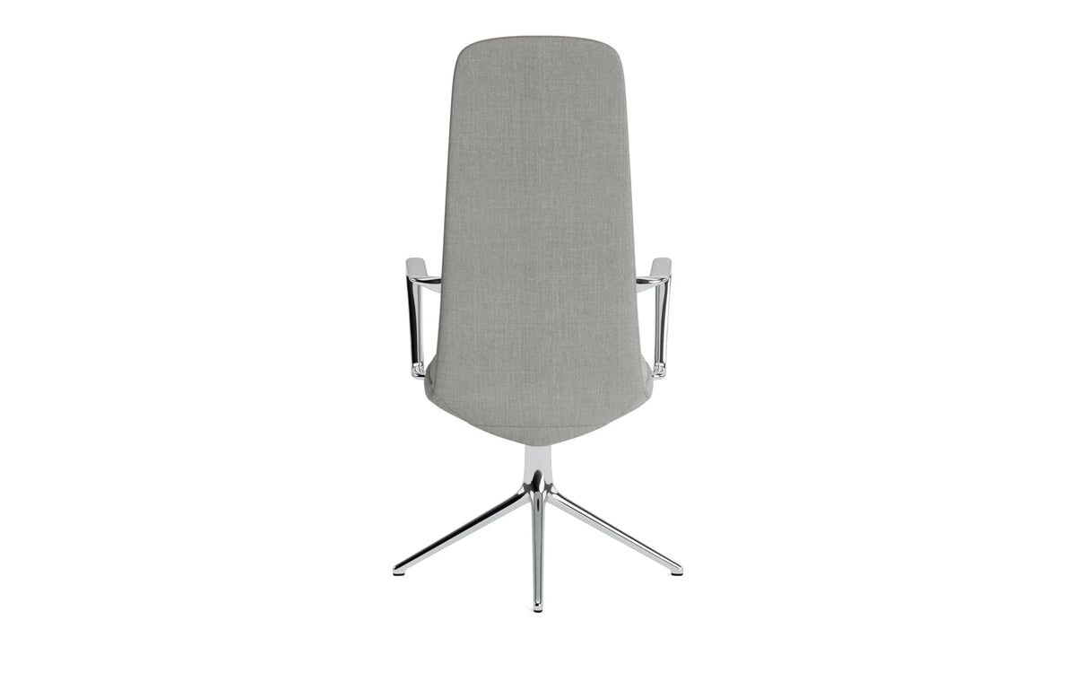 Off Armchair hoch mit Drehgestell 4B aluminium mit kissen Remix in Remix 133 präsentiert im Onlineshop von KAQTU Design AG. Bürostuhl ist von Normann Copenhagen
