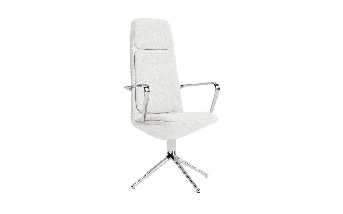 Off Armchair hoch mit Drehgestell 4B aluminium mit kissen Hallingdal in Hallingdal 110 präsentiert im Onlineshop von KAQTU Design AG. Bürostuhl ist von Normann Copenhagen