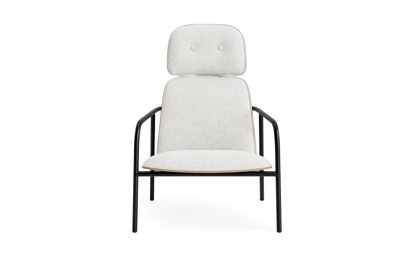 Pad Lounge-Sessel hoch schwarzem Stahl Eiche/Hallingdal in Hallingdal 110 präsentiert im Onlineshop von KAQTU Design AG. Sessel ist von Normann Copenhagen