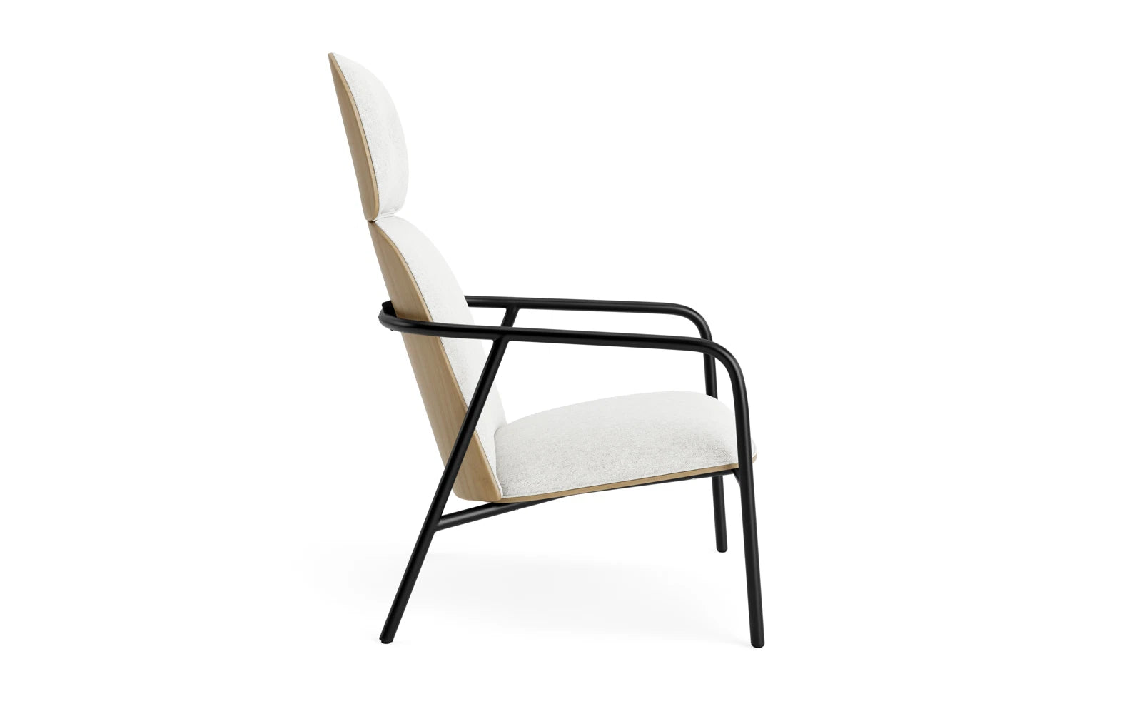 Pad Lounge-Sessel hoch schwarzem Stahl Eiche/Hallingdal in Hallingdal 110 präsentiert im Onlineshop von KAQTU Design AG. Sessel ist von Normann Copenhagen