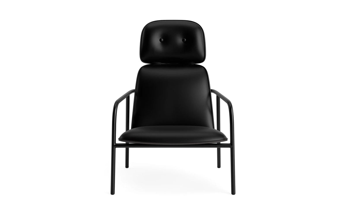 Pad Lounge-Sessel hoch schwarzem Stahl schwarz/Ultra in Ultra 41599 präsentiert im Onlineshop von KAQTU Design AG. Drehsessel ist von Normann Copenhagen