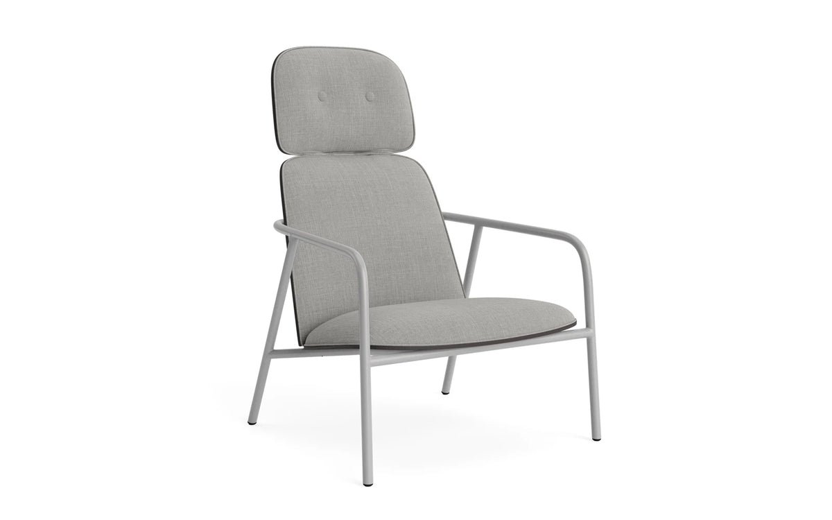 Pad Lounge-Sessel hoch grauem Stahl schwarz/Remix in Remix 133 präsentiert im Onlineshop von KAQTU Design AG. Drehsessel ist von Normann Copenhagen