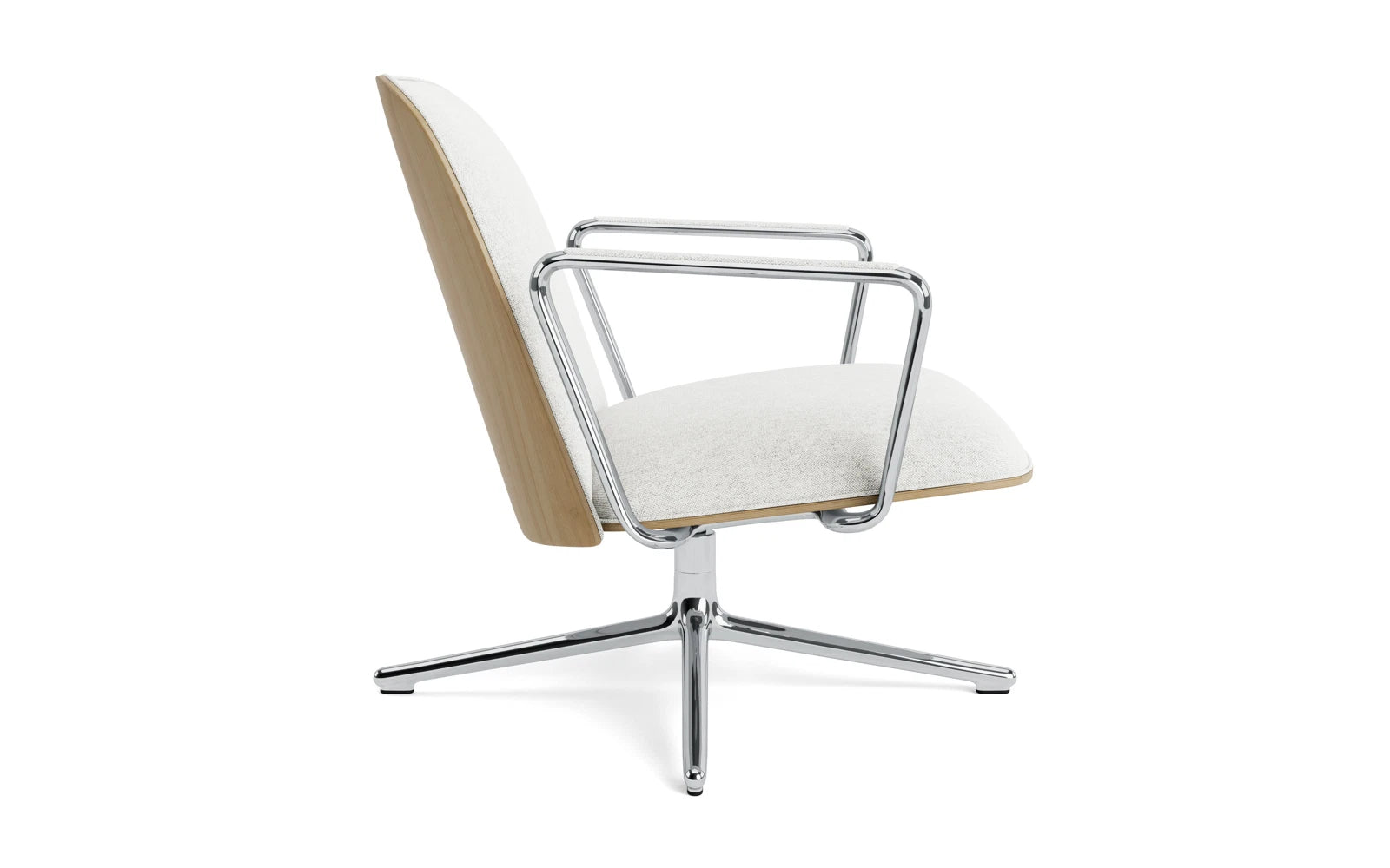 Pad Lounge-Sessel niedrig mit Drehgestell alu und Eiche/Hallingdal in Hallingdal 110 präsentiert im Onlineshop von KAQTU Design AG. Sessel ist von Normann Copenhagen