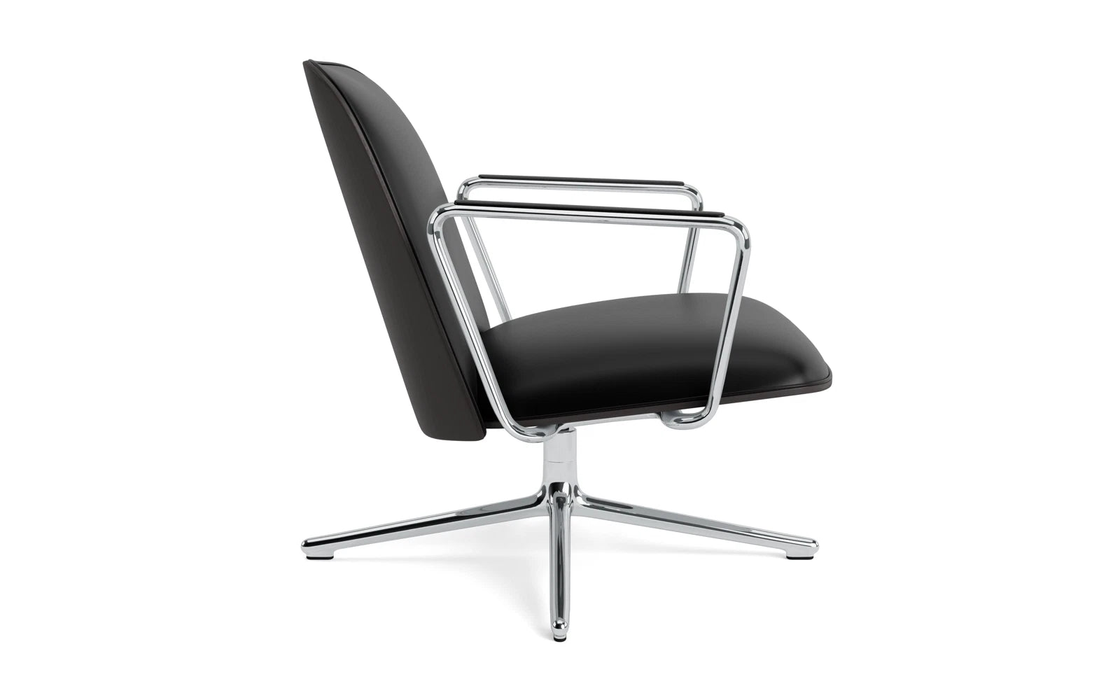 Pad Lounge-Sessel niedrig mit Drehgestell alu und schwarz/Ultra in Ultra 41599 präsentiert im Onlineshop von KAQTU Design AG. Sessel ist von Normann Copenhagen