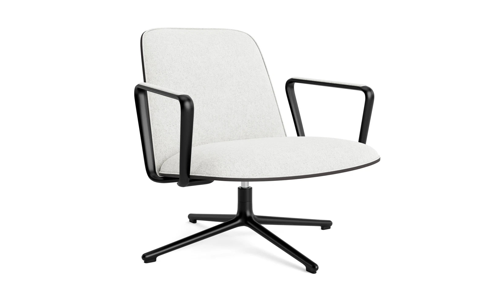 Pad lounge armchair low with bogie black aluminum black/hallingdal
