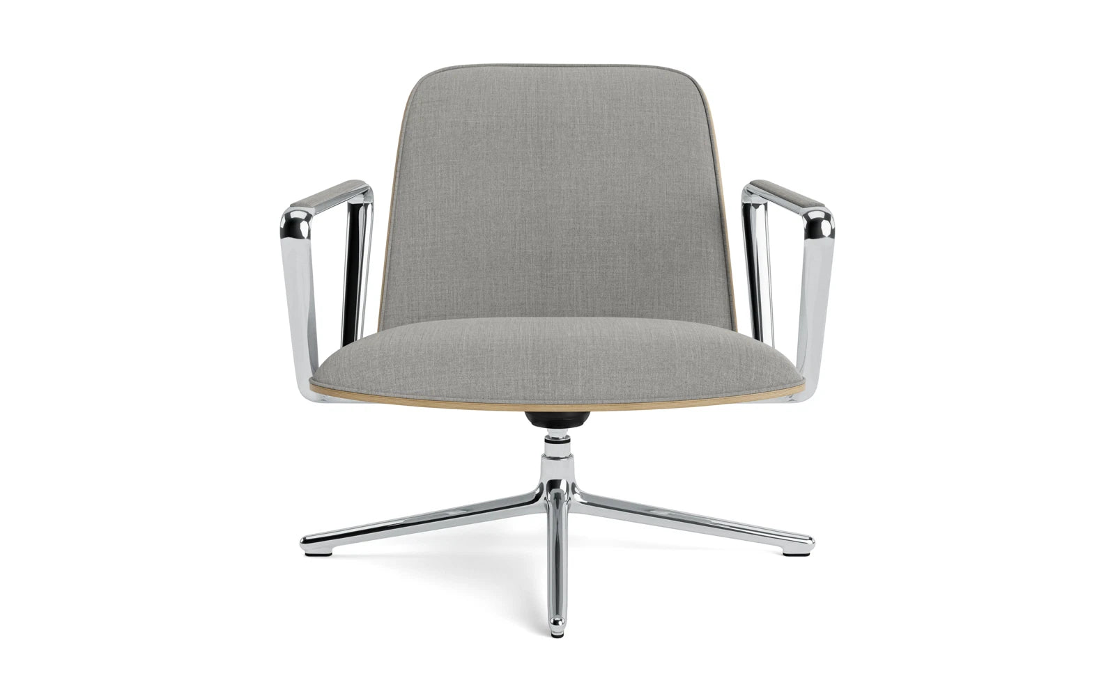 Pad Lounge-Sessel niedrig mit Drehgestell und Kippfunktion alu und Eiche/Remix in Remix 133 präsentiert im Onlineshop von KAQTU Design AG. Sessel ist von Normann Copenhagen