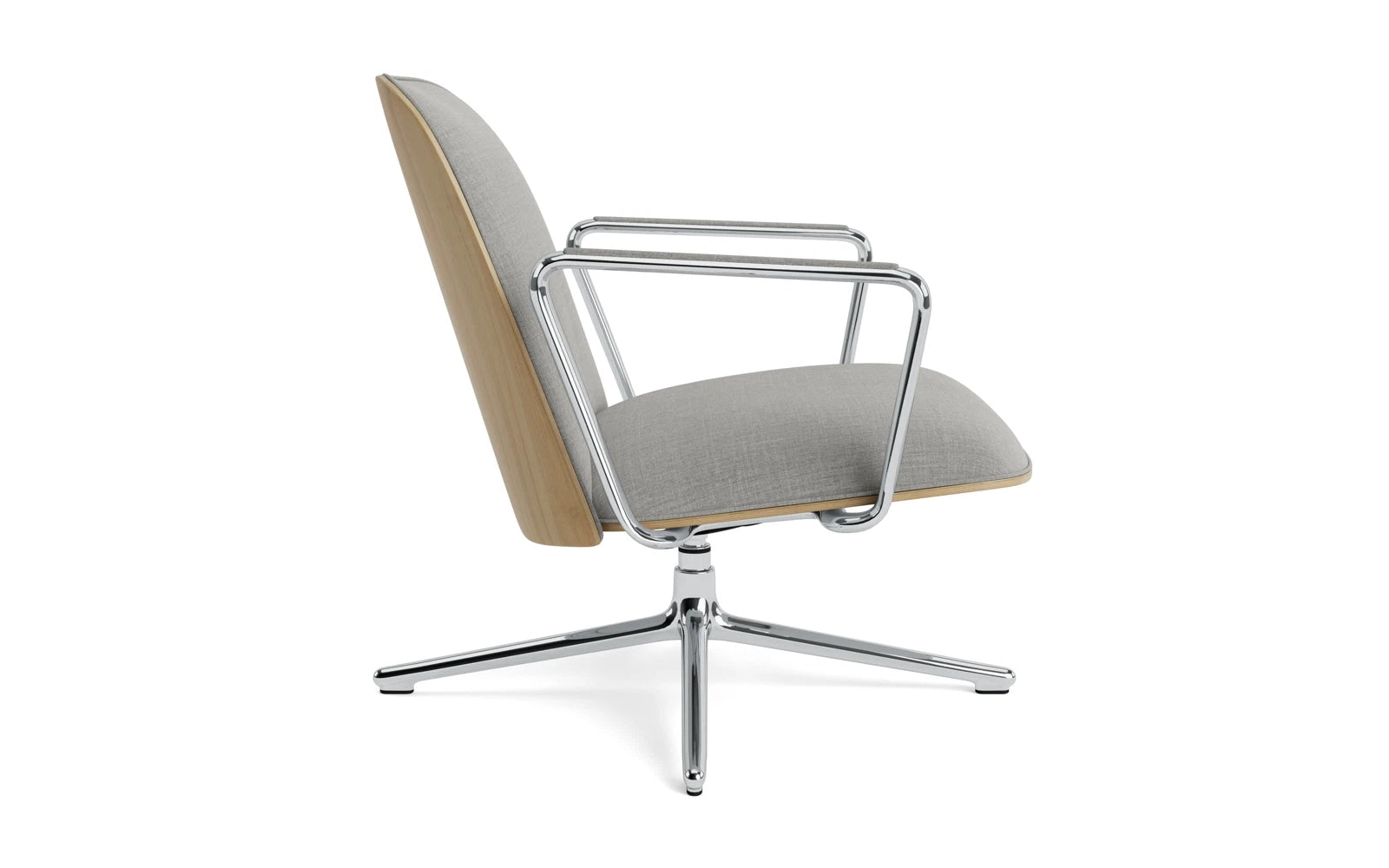 Pad Lounge-Sessel niedrig mit Drehgestell und Kippfunktion alu und Eiche/Remix in Remix 133 präsentiert im Onlineshop von KAQTU Design AG. Sessel ist von Normann Copenhagen