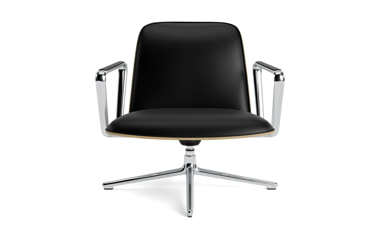 Pad Lounge-Sessel niedrig mit Drehgestell und Kippfunktion alu und Eiche/Ultra in Ultra 41599 präsentiert im Onlineshop von KAQTU Design AG. Sessel ist von Normann Copenhagen
