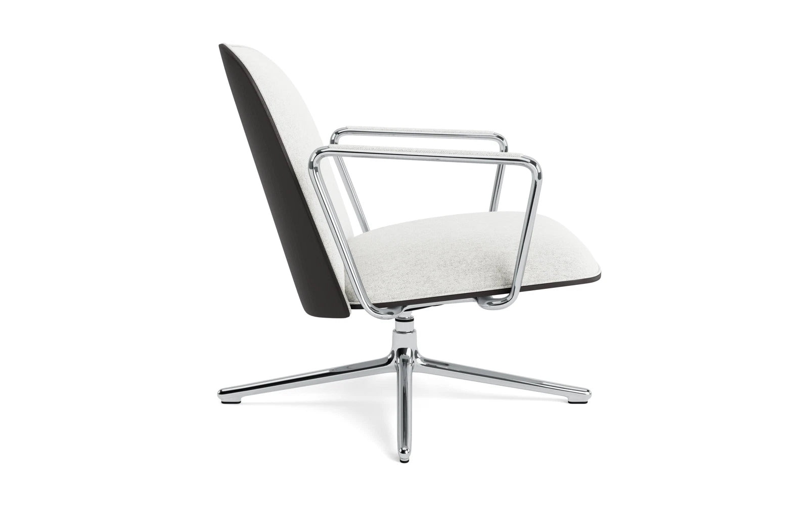 Pad Lounge-Sessel niedrig mit Drehgestell und Kippfunktion alu und Schwarz/Hallingdal in Hallingdal 110 präsentiert im Onlineshop von KAQTU Design AG. Sessel ist von Normann Copenhagen