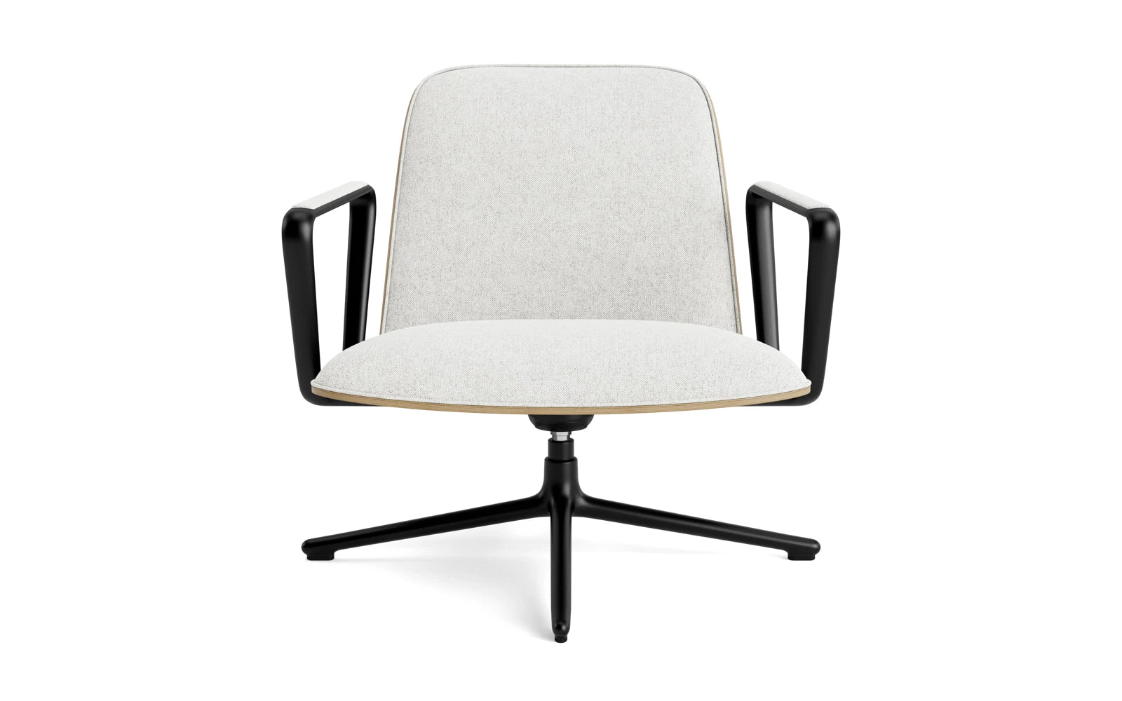 Pad Lounge-Sessel niedrig mit Drehgestell und Kippfunktion Schwarz Alu Eiche/Hallingdal in Hallingdal 110 präsentiert im Onlineshop von KAQTU Design AG. Sessel ist von Normann Copenhagen