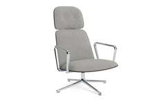 Pad Lounge Chair High Swivel Black & Alu