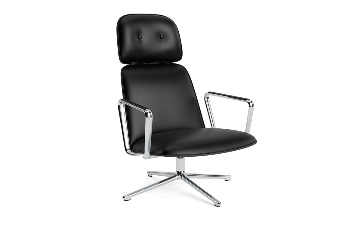 Pad Lounge-Sessel hoch mit Drehgestell Schwarz Alu Schwarz/Ultra in Ultra 41599 präsentiert im Onlineshop von KAQTU Design AG. Drehsessel ist von Normann Copenhagen