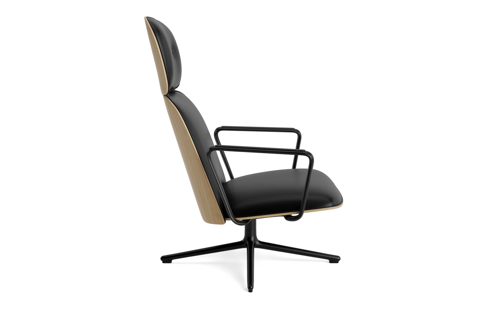 Pad Lounge-Sessel hoch mit Drehgestell Schwarz Alu Eiche/Ultra in Ultra 41599 präsentiert im Onlineshop von KAQTU Design AG. Sessel ist von Normann Copenhagen