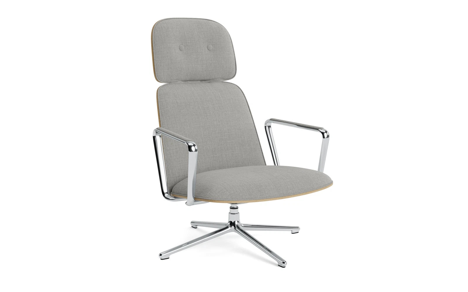 Pad Lounge-Sessel hoch mit Drehgestell und Kippfunktion alu und Eiche/Remix in Remix 133 präsentiert im Onlineshop von KAQTU Design AG. Sessel ist von Normann Copenhagen