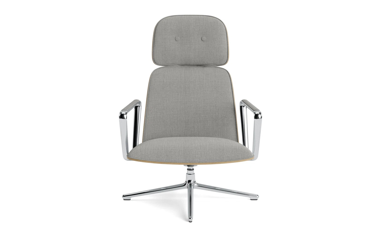 Pad Lounge-Sessel hoch mit Drehgestell und Kippfunktion alu und Eiche/Remix in Remix 133 präsentiert im Onlineshop von KAQTU Design AG. Sessel ist von Normann Copenhagen