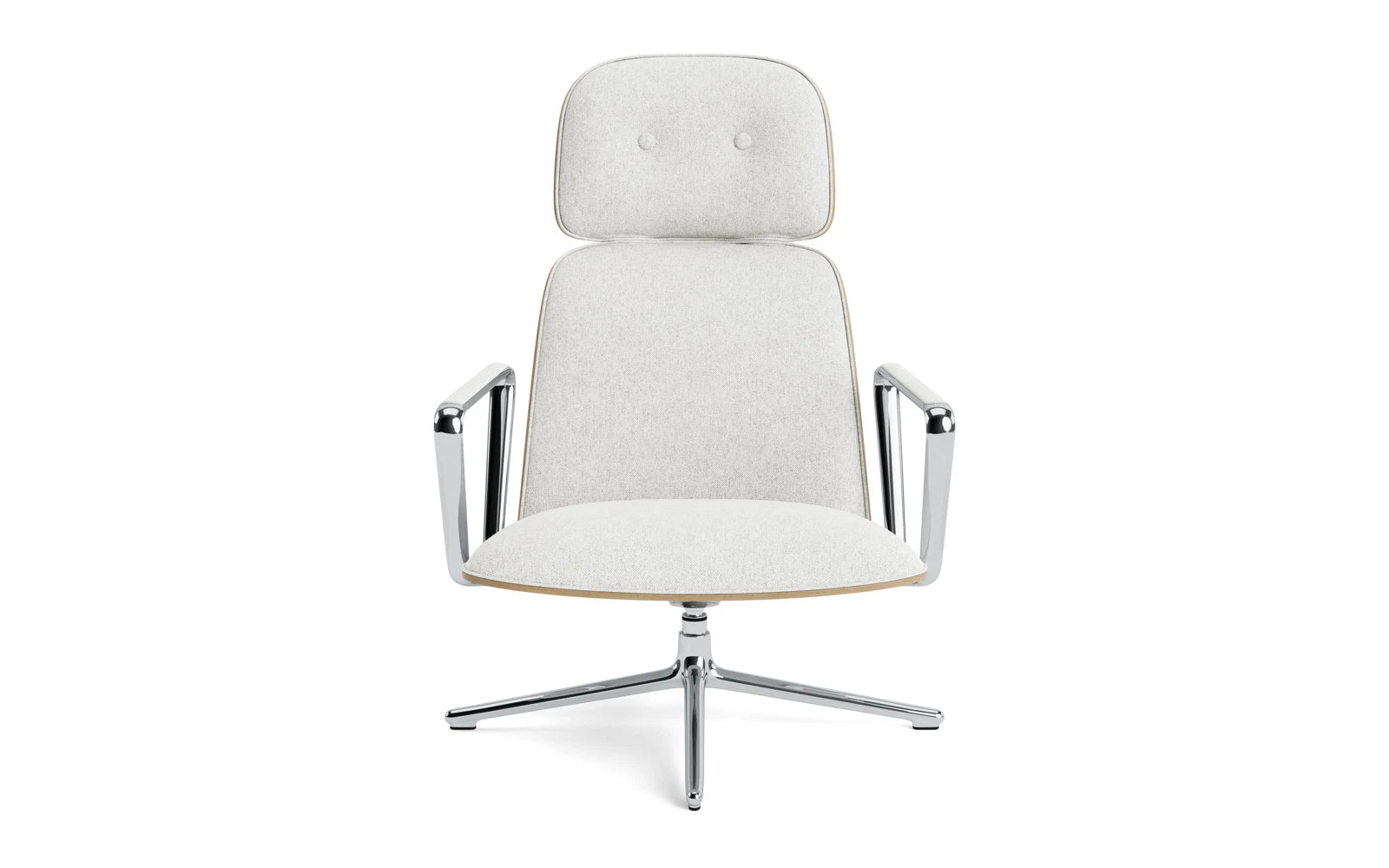 Pad Lounge-Sessel hoch mit Drehgestell und Kippfunktion alu und Eiche/Hallingdal in Hallingdal 110 präsentiert im Onlineshop von KAQTU Design AG. Sessel ist von Normann Copenhagen