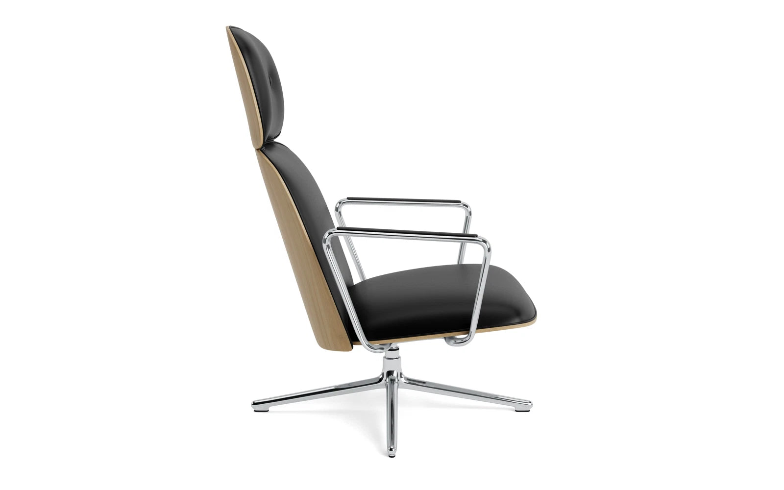 Pad Lounge-Sessel hoch mit Drehgestell und Kippfunktion alu und Eiche/Ultra in Ultra 41599 präsentiert im Onlineshop von KAQTU Design AG. Sessel ist von Normann Copenhagen